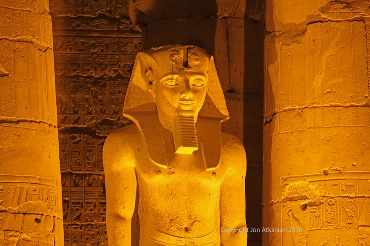 Statue in peristyle courtyard of Ramesses II